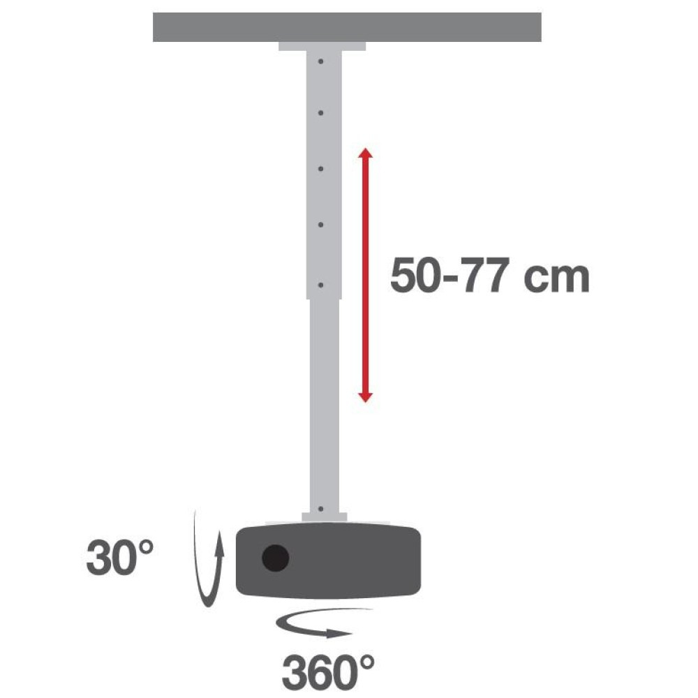 TECHly ICA-PM 104MW Deckenhalterung für Projektor 500-770 mm Weiß