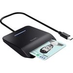 Trust Primo SmartCard-Leser USB 2.0 Schwarz mit 1m USB-Kabel kompatibel Windows 11 macOS (geöffnet)