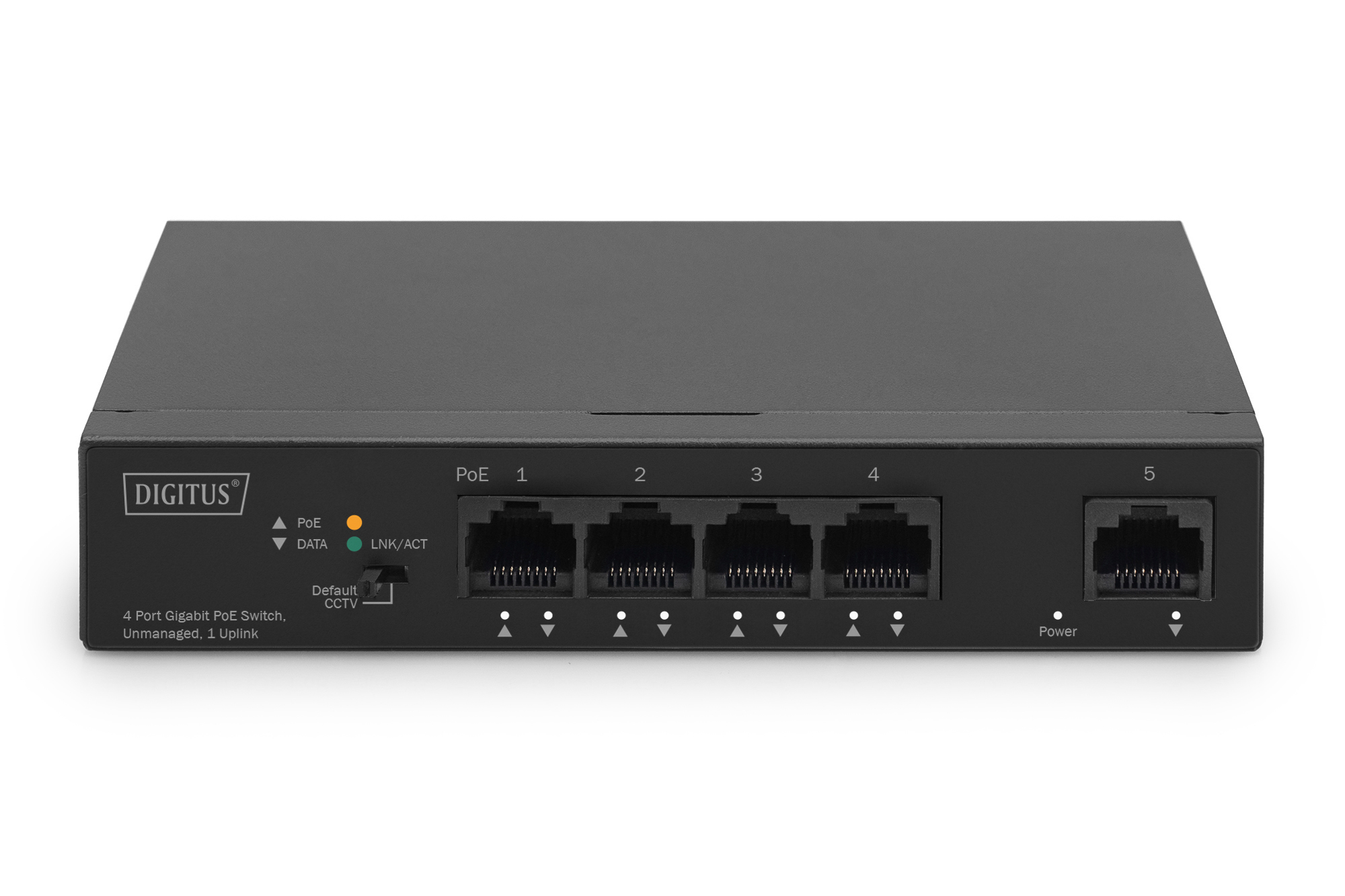 Digitus DIGITUS DN-95330-1 Gigabit Ethernet PoE Switch 4-Port + 1-Port Uplink Schwarz