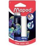Maped Radierer DEEPSEA PARADISE + Ersatzradierer, Blister im Lippenstiftformat, Radierer über Drehsystem heraus - 1 Stück (152011)