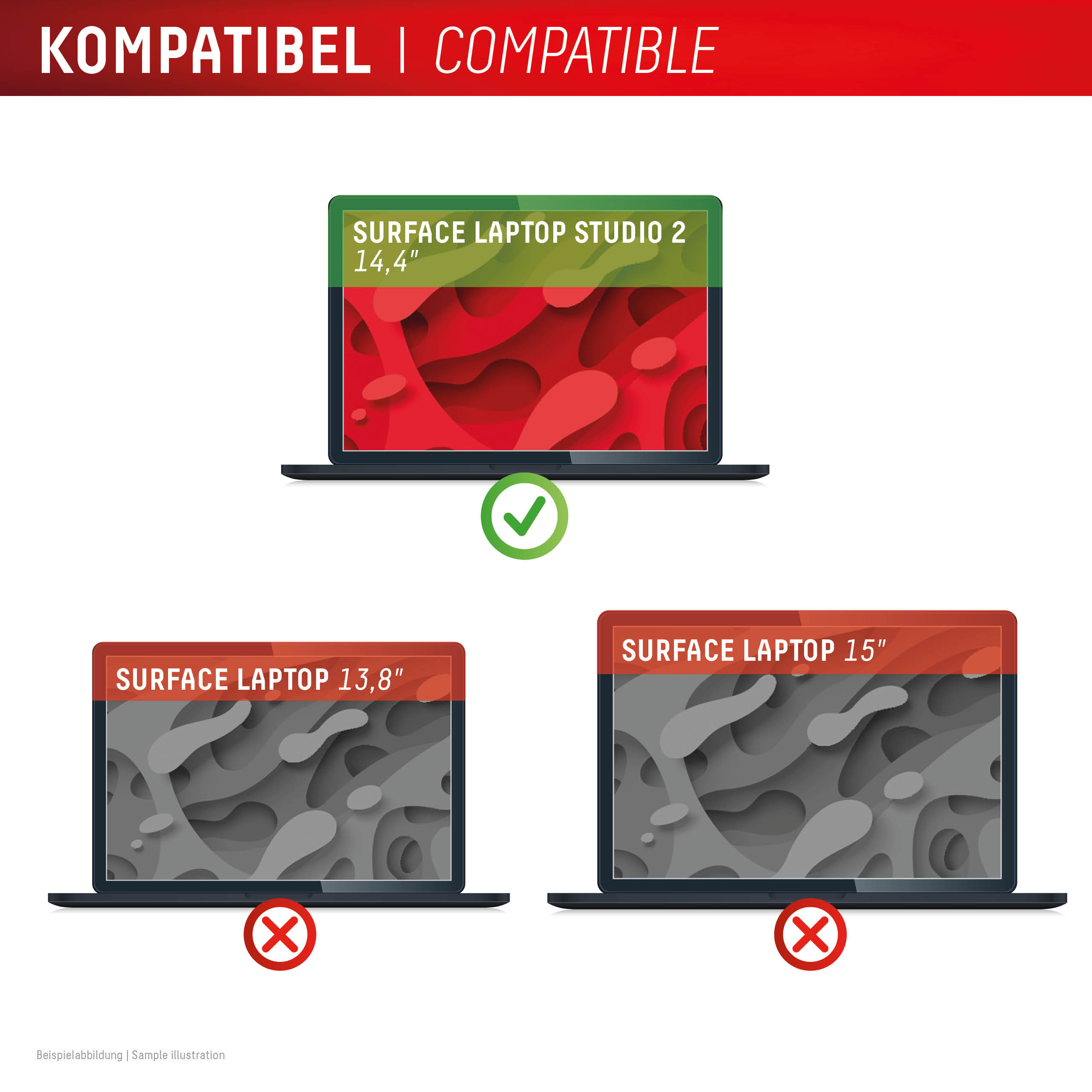 E.V.I. DISPLEX Privacy Safe MS Surface Laptop Studio 2 14.4" Blickschutzfilter Schwarz