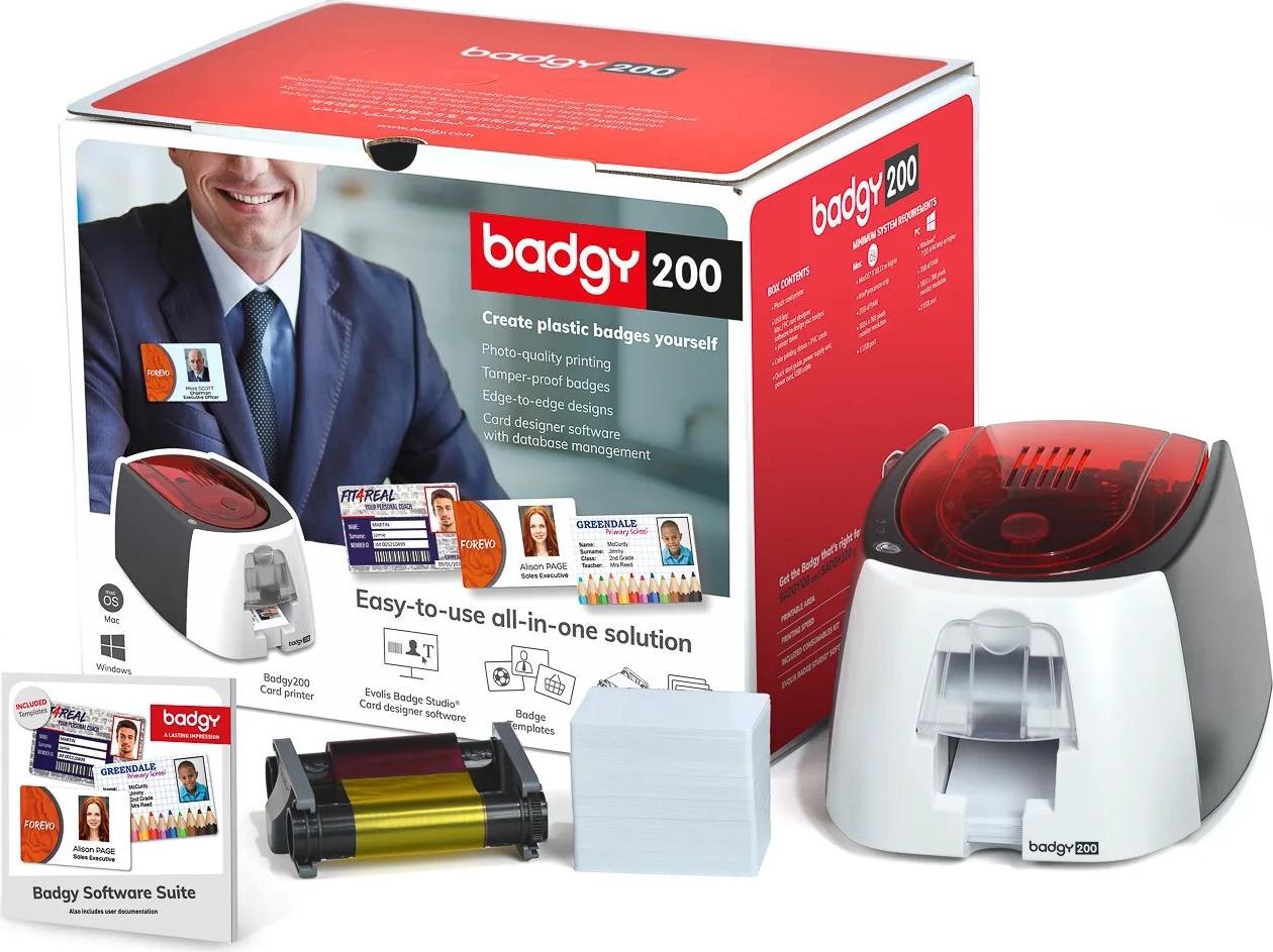 Evolis Badgy 200 Plastikkartendrucker 300 dpi