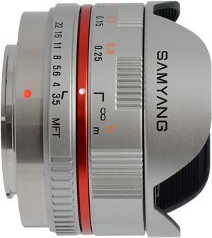 Samyang 7.5mm f/3.5 UMC Fisheye Systemkamera Weitwinkel-Fischaugenobjektiv Silber (1230109102)