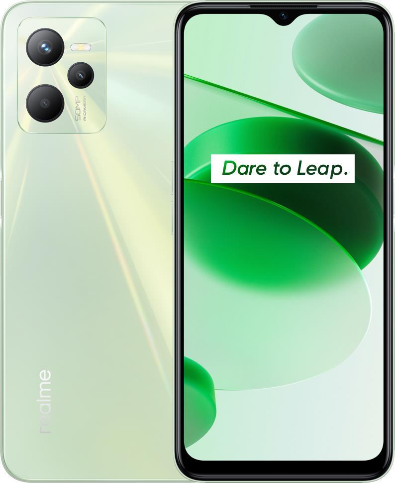 Realme C35 - 4G Smartphone - Dual-SIM - RAM 4GB / 64GB - microSD slot - 6.6 - 2408 x 1080 Pixel (60 Hz) - Triple-Kamera 50 MP, 2 MP, 0,3 MP - front camera 8 MP - Glow Green (6941399068520)