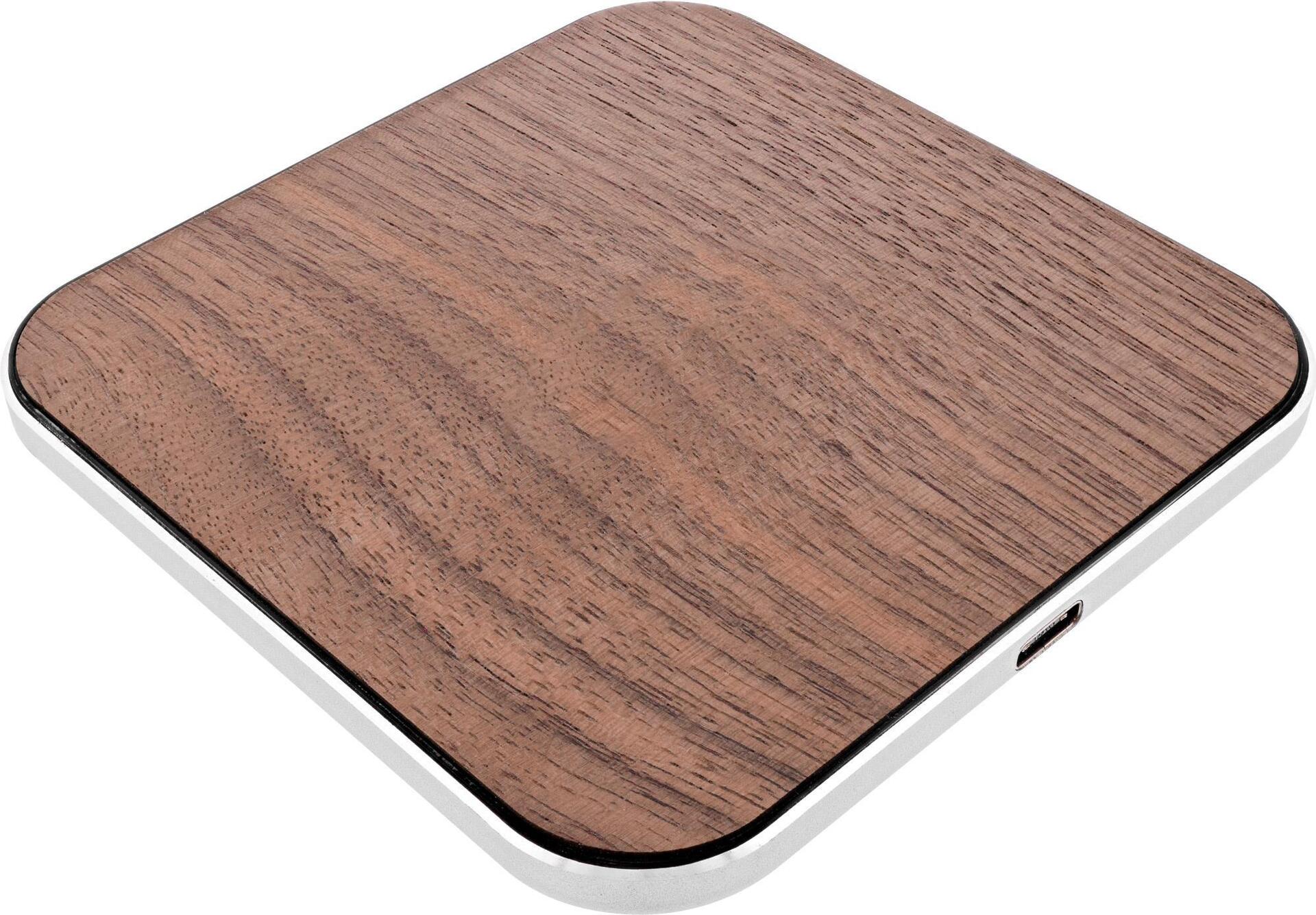 InLine® Qi woodcharge, wireless fast charger, Smartphone kabellos laden, 5/7,5/10W/15W, Typ-C (S-33393X)
