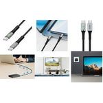 LogiLink USB-C® Kabel USB 3.2 Gen2x2 USB-C® Stecker 1.50 m Schwarz mit LED, 4K UHD, beidseitig verwendbarer Stecker (CU0443)