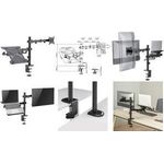 LogiLink Monitorarm mit Notebookhalterung, schwarz Tragkraft Monitor: 9 kg / Notebook: 4 kg, aus schwarzem - 1 Stück (BP0175)