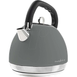 NEDIS N KAWK520EGY - Wasserkocher 1,8 l, Soft-Touch, grau (KAWK520EGY)