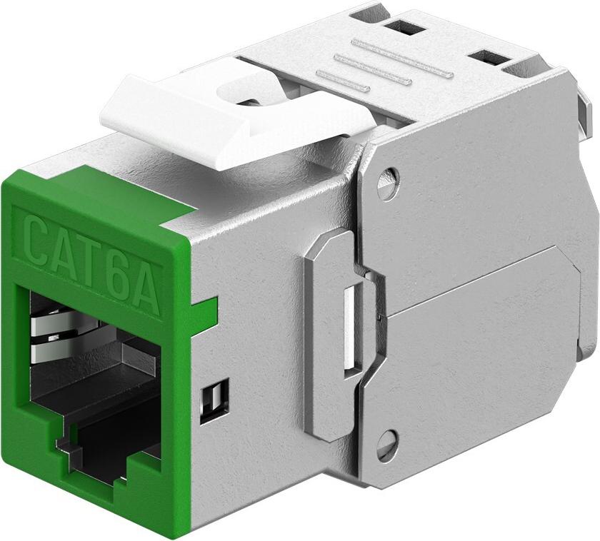 Goobay Keystone-Modul RJ45 CAT 6A, STP, Slim, grün (77945)