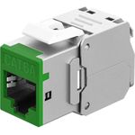 Goobay Keystone-Modul RJ45 CAT 6A, STP, Slim, grün (77945)