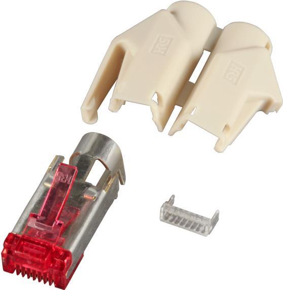 RJ45-Hirose Stecker STP, TM21 beige, 100 Stück, 3 Elemente, Cat. 6 Hersteller: HIROSE (H7641.1-100)