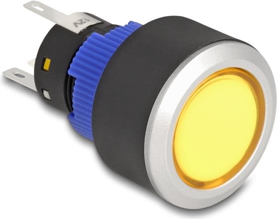Delock Drucktaster vorstehend zum Einbau 22 mm 5 x Lötanschluss Taster flach Plastik LED (22050)