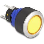 Delock Drucktaster vorstehend zum Einbau 22 mm 5 x Lötanschluss Taster flach Plastik LED (22050)
