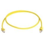 Telegärtner X-Over Patchkabel, Kat.6A (tief), S-FTP, 0,5 m Tülle gelb, Folienpaar- und Gesamtgeflechtschirmung - 1 Stück (L00000A0102)