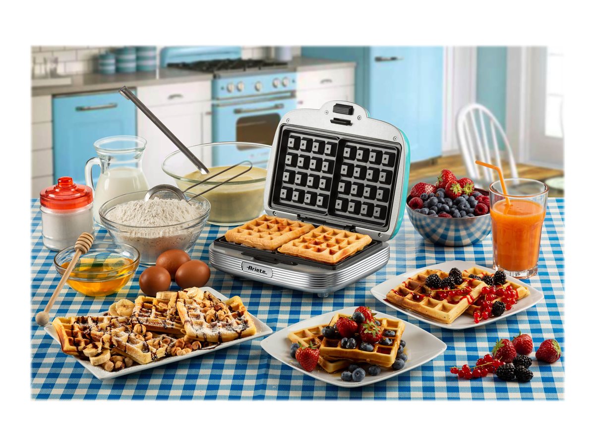 Ariete Party Time 1973 Waffeleisen 2 Waffeln 700 W Hellblau