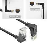 ACT Black 0.5 meters U/UTP CAT6A LSZH Slimline patch cable with RJ45 connectors 90? angled down to 90? angled up (DD7900)