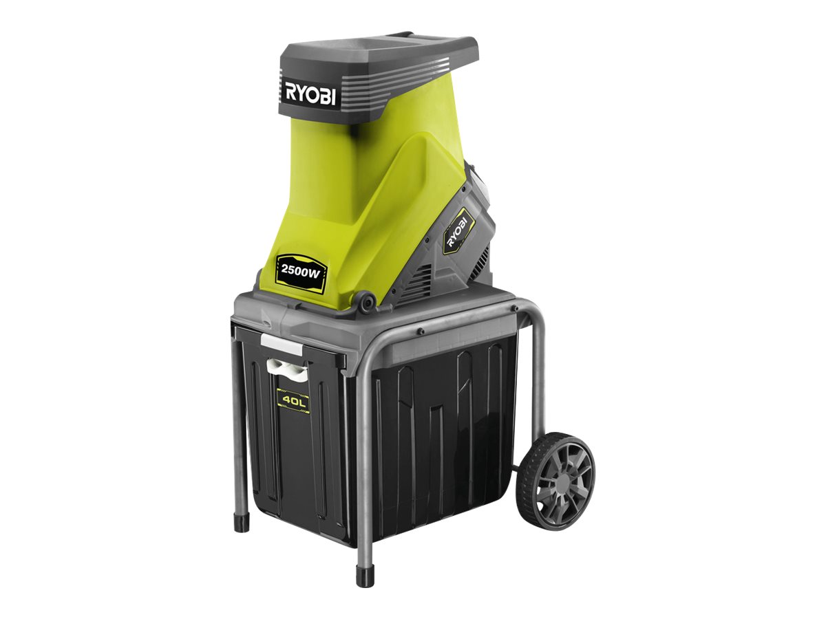 Ryobi RSH2545B Elektro-Häcksler 2500 W 45 mm Schnittleistung 40 l Fangbox Schwarz, Grün