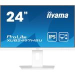 iiyama 24" WHITE IPS-panel, 1920x1080@100Hz, 15cm Height Adj. Stand, 1ms (MPRT), Adaptive Sync, 300cd/m², Speakers, HDMI, DisplayPort, Speakers, USB 2x 2.0 - dual monitor setup XUB2497HSN-W2 [Energieklasse E] (XUB2497HSU-W2)