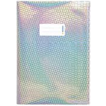 HERMA Heftschoner "Glamour", DIN A4, Glanzfolie, silber holografisches Glanzfolie, mit Beschriftungsetikett - 10 Stück (19473)