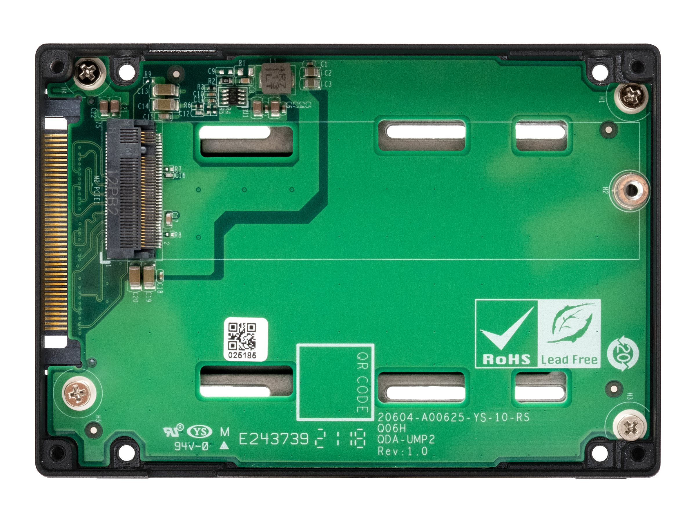QNAP QDA-UMP4 U.2 auf M.2 NVMe SSD Adapter PCIe 4.0 x4 Schwarz