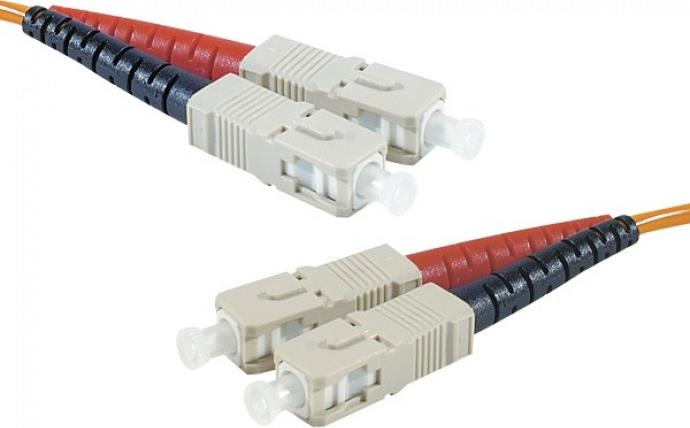 LWL Patchkabel Eco, 50/125 µm, OM2 Faser, SC Duplex Stecker/Stecker, orange, 5,0 m UPC UPC-Schliff (392694)