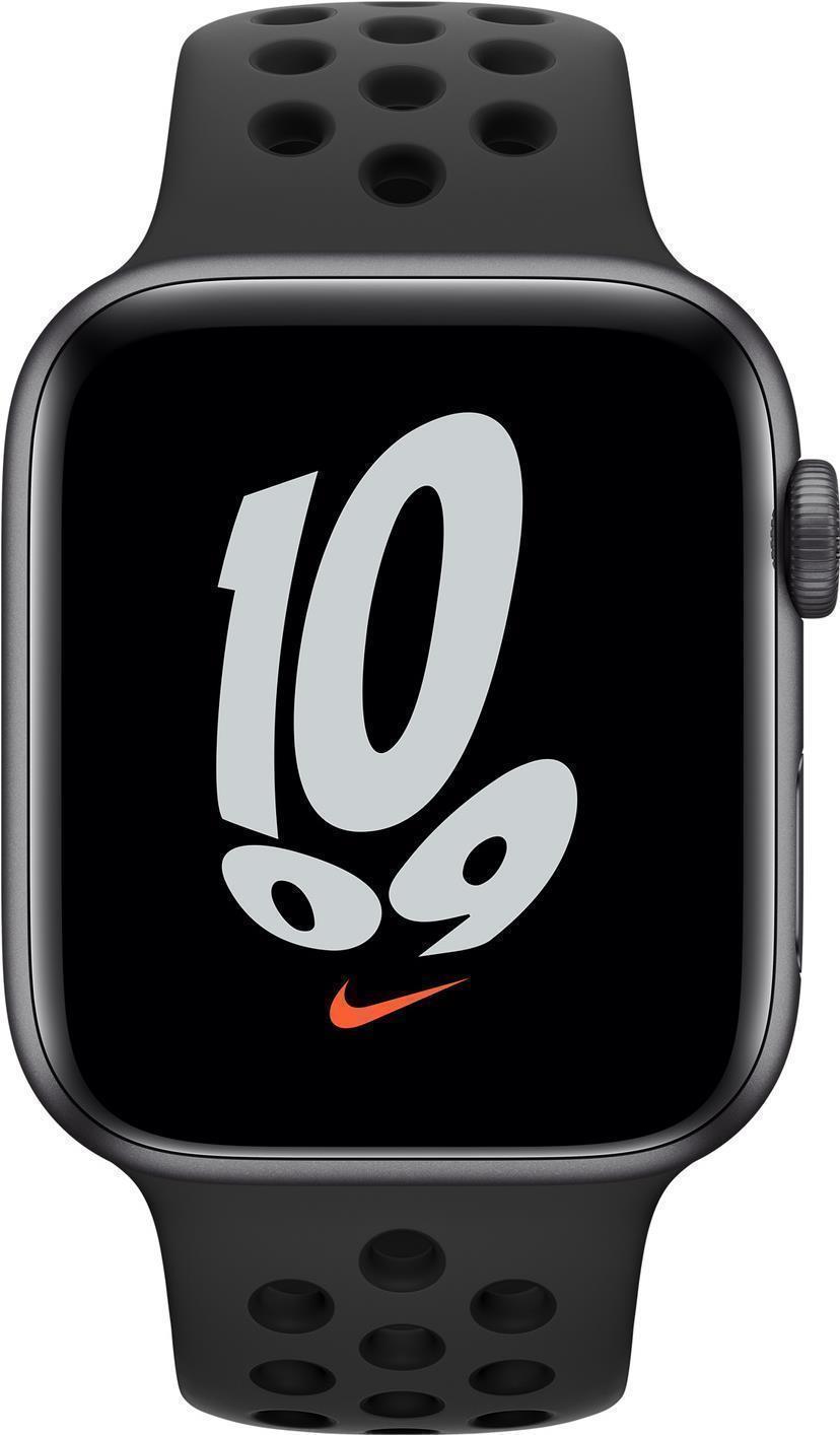 Apple Watch Nike SE GPS, 44mm Space Grey Aluminium Case with Anthracite/Black Nike Sport Band - Regular (MKQ83FD/A)