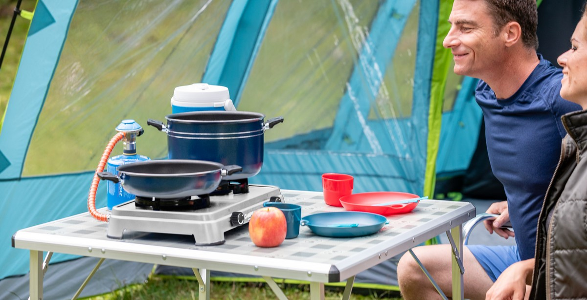 Coleman Camping Cook CV Tischkocher 2-flammig Grau