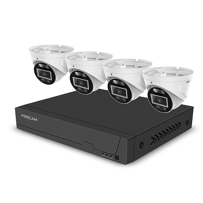Foscam FNA108E-T4-2T Videoüberwachungskit 8-Kanal 4 Kameras 3840 x 2160 Pixel Weiß