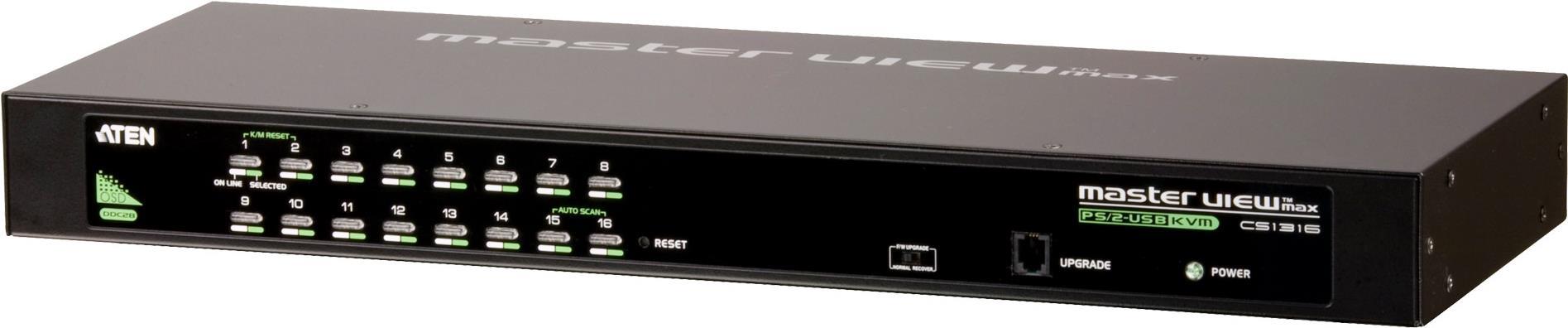 ATEN CS1316 KVM-Switch 16-Port USB PS/2 VGA 1HE Schwarz