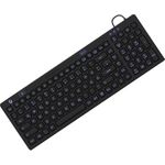 Industrietastatur, USB, Beleuchtet, Silikon, schwarz, Wasser und Staub geschützt IP68, DE Layout (KSK-6031INEL-B (DE))