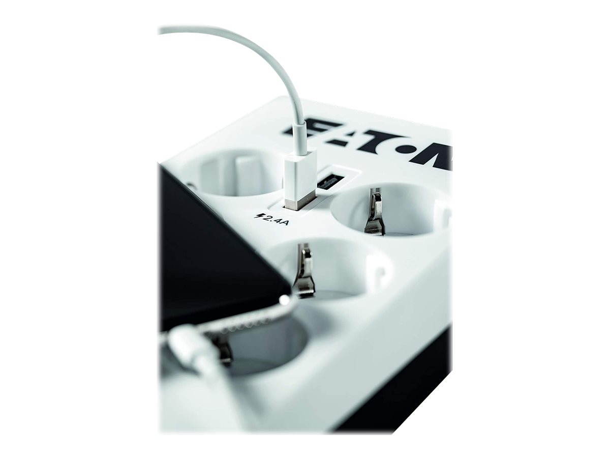 Eaton Protection Box 8 USB Tel@ Din Überspannungsschutz 8-fach 2500 W Weiß
