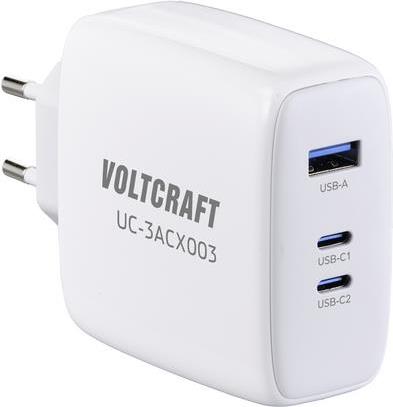 VOLTCRAFT GaN VC-13079915 USB-Ladegerät Innenbereich Ausgangsstrom (max.) 5 A 3 x USB-C®, USB-A USB Power Delivery (USB-PD) (VC-13079915)