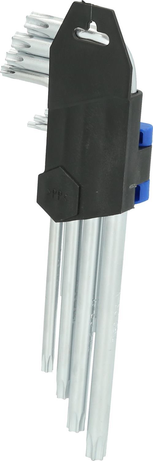 KS TOOLS Werkzeuge-Maschinen GmbH Winkelstiftschlüssel-Satz, 9-tlg, Torx-Profil, kurz (BT044009)