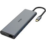 Akasa AK-CBCA28-18BK laptop-dockingstation & portreplikator Kabelgebunden USB 3.2 Gen 1 (3.1 Gen 1) Type-C Schwarz - Grau (AK-CBCA28-18BK)