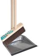 Peggy Perfect Steh-Kehrgarnitur mit Lippe "LessCO2" Kehrschaufel aus Metall mit Holzstiel, Langstiel-Feger - 1 Stück (3195)
