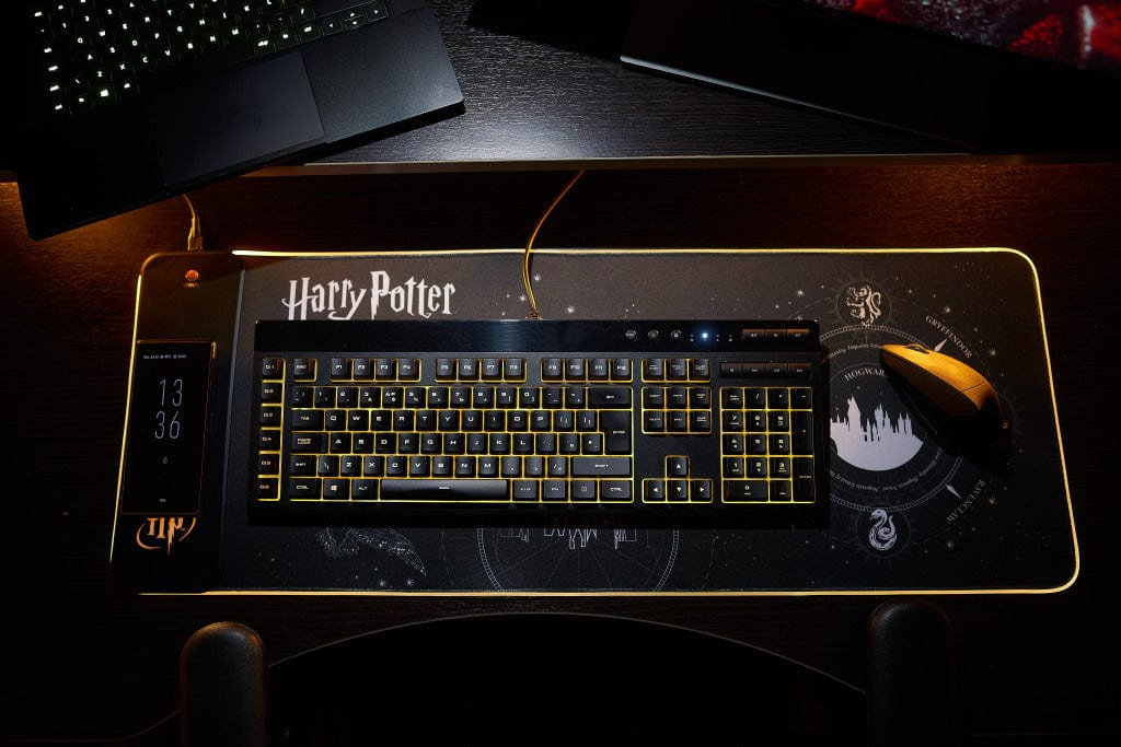 Numskull Harry Potter Gaming-Mauspad mit Wireless Charge 80 x 30 cm Schwarz, Mehrfarbig, Rot