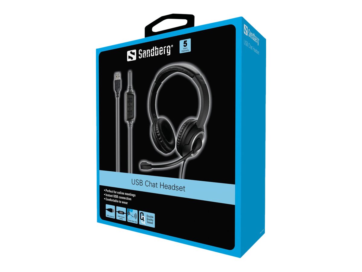 Sandberg 126-16 USB Chat Headset On-Ear Stereo USB-A Schwarz