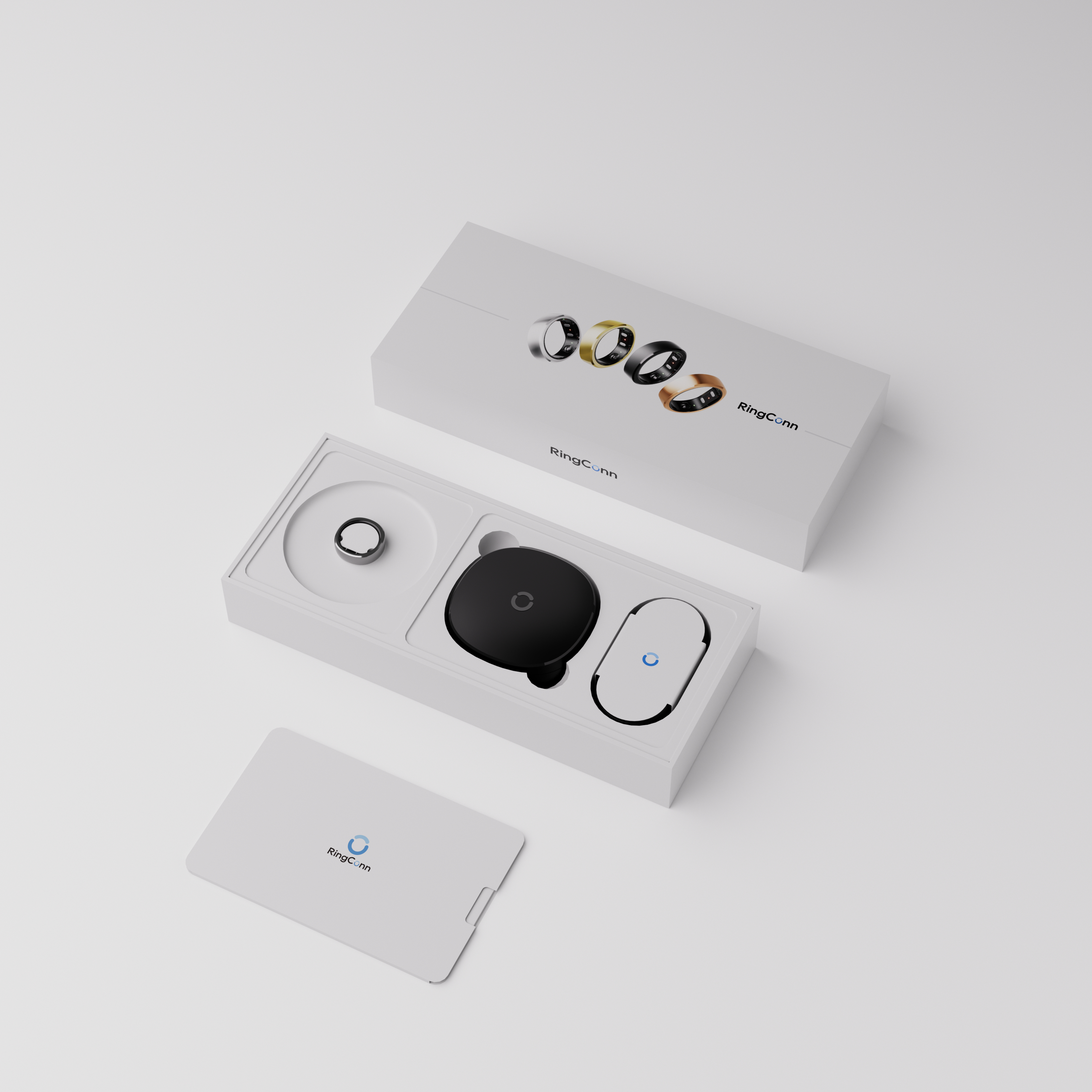 RingConn Smart Ring Gen 2 Aktivitäts-Tracker Größe 12 Schwarz