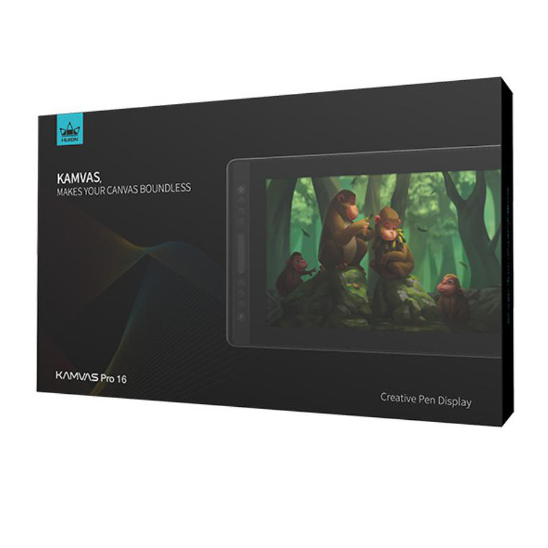HUION Kamvas Pro 16 Grafiktablett 15,6" IPS 5080 lpi USB Schwarz