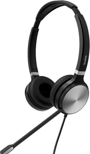 Yealink YHS36 E2 Dual 1308231 Headset – binaural – QD-auf-RJ9 – Noise-Cancelling – HD-Wideband – Leder-Ohrpolster – Schwarz