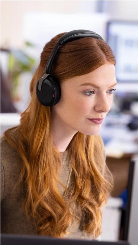 Jabra Evolve2 65 Flex UC Stereo Headset Kabellos Bluetooth ANC Schwarz