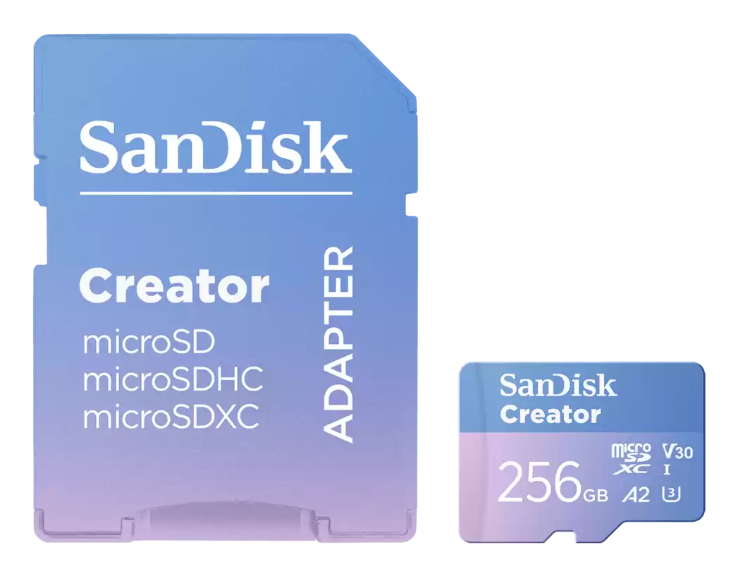 SanDisk Creator microSDXC UHS-I 256 GB A2 V30 Blau