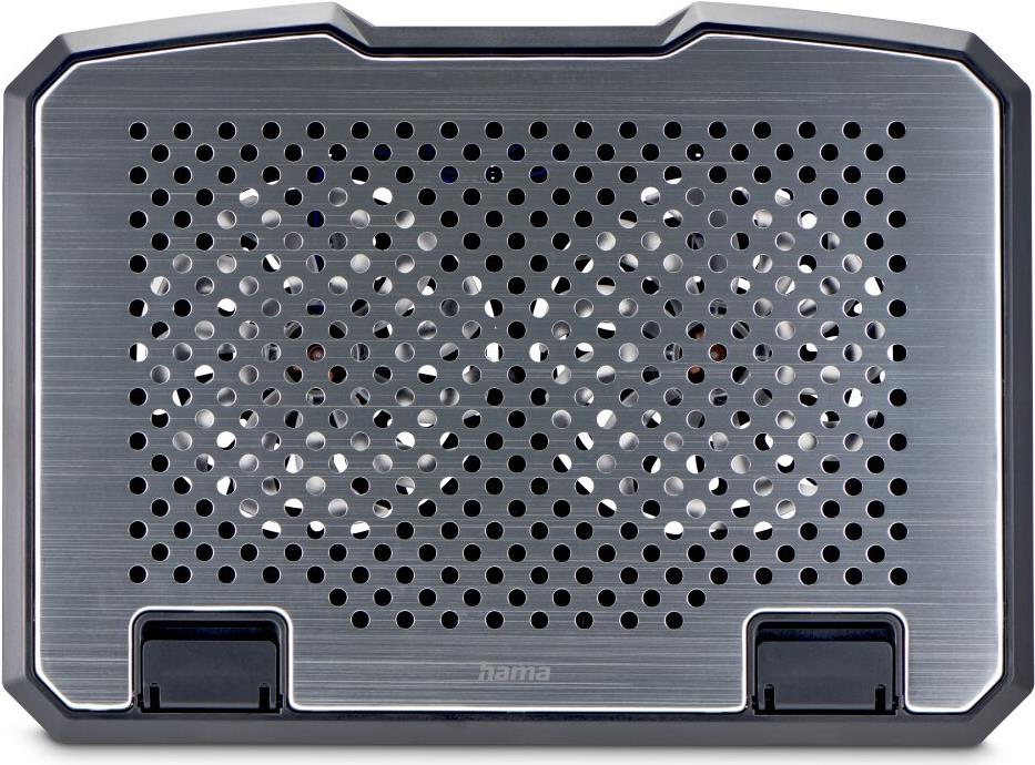Hama Laptop-Kühler Aluminium, neigbar, leise, 2 Lüfter, bis 40 cm (15,6), SW (00126807)