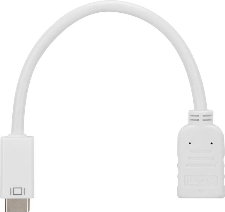 HERWECK Helos Adapter, Mini DVI Stecker/HDMI Buchse, FULL HD, BASIC, weiss, 0,2m  Mini DVI/HDMI 1080