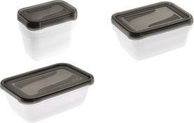 keeeper Frischhaltedose "fredo fresh", 3x 1,25 Liter, eckig Unterteil: transparent, Deckel: grau, Deckel mit - 1 Stück (3067582700000)