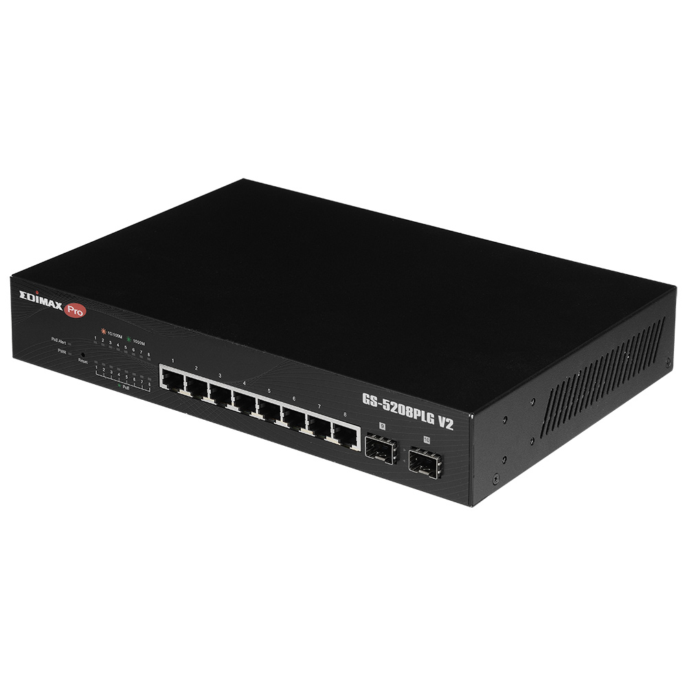 Edimax Pro GS-5208PLG V2 Managed Switch 8 Ports Gigabit PoE+ Schwarz
