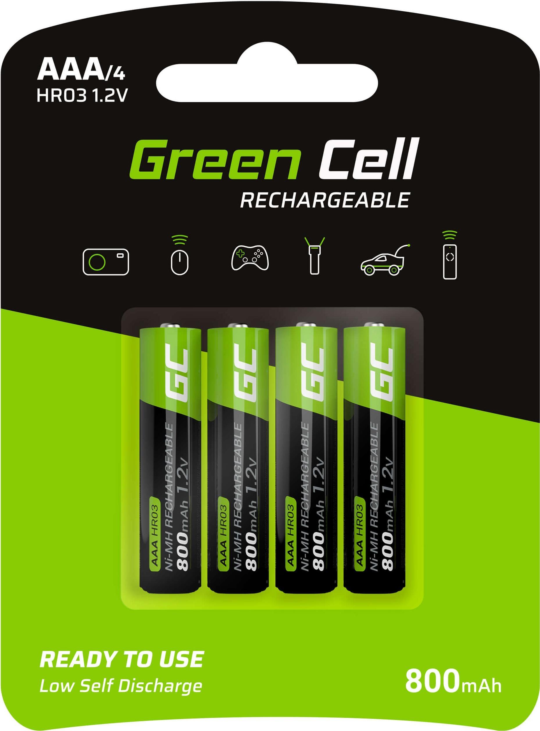 Green Cell GR04 Haushaltsbatterie Wiederaufladbarer Akku AAA Nickel-Metallhydrid (NiMH) (GR04)