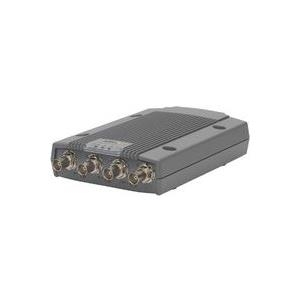 AXIS P7214 Four-channel video encoder. Dual streaming H.264 and Motion JPEG. Max D1 resolution at 30/25fps. Video motion detection. Tampering alarm. Two-way audio with audio detection. PoE (IEEE 802.3af). Local microSDHC storage. PTZ support. Includes power supply. (0417-002)