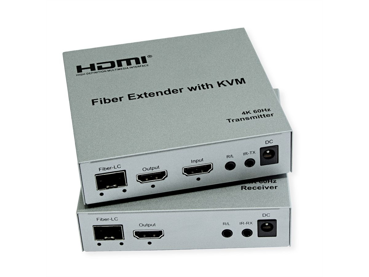 ROLINE KVM-Extender via LWL USB + HDMI 4K60 20 km