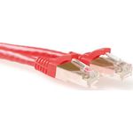 ACT Red 1 meter SFTP CAT6A patch cable snagless with RJ45 connectors. Cat6a s/ftp snagless rd 1.00m (FB6501)